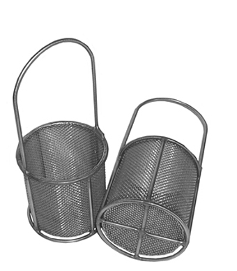 Small parts baskets used for processing black oxide parts can be custom made to your specifications. Small parts baskets used for processing black oxide parts can be custom made to your specifications.