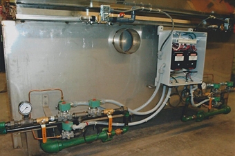 Large gas-heated black oxide tank with electronic ignition system. Large gas-heated black oxide tank with electronic ignition system.