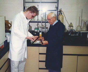 Patrick Smith, Vice President, and Stanley Coe discussing recommended black oxide cycle. Patrick Smith, Vice President, and Stanley Coe discussing recommended black oxide cycle.